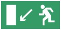 Е08 Знак "Направление к эвакуационному выходу налево вниз", фотолюм, пленка (150х300)
