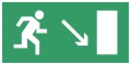 Е07 Знак "Направление к эвакуационному выходу направо вниз", фотолюм, пленка (150х300)