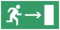 Е03 Знак "Направление к эвакуационному выходу направо", фотолюм, пленка (150х300)