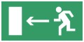 Е04 Знак "Направление к эвакуационному выходу налево", фотолюм, пленка (150х300)