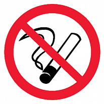 Р01 Запрещается курить самоклейка 200х200мм 